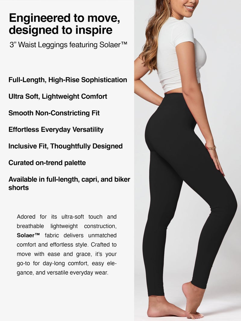 Conceited Leggings for Women - High Waisted - Soft - Casual - Black - Small - Medium - Image 2